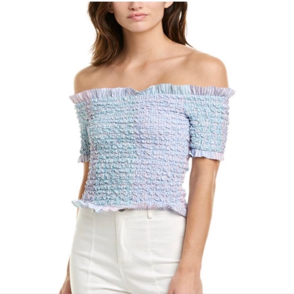 Petersyn x revolve Kinsey Smocked Off-the-shoulder Top In Cocktail